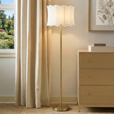 Vesta Dimmable Floor Lamp with Fabric Scalloped Shade