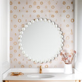 Marlowe 27" Medium Decorative Round Wall Mirror with Beaded Metal Frame