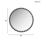 Marlowe 27" Medium Decorative Round Wall Mirror with Beaded Metal Frame