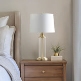 Clarity Glass Cylinder Table Lamp Set of 2