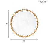 Marlowe 27" Medium Decorative Round Wall Mirror with Beaded Metal Frame