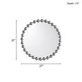 Marlowe 27" Medium Decorative Round Wall Mirror with Beaded Metal Frame