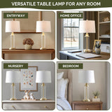 Clarity Glass Cylinder Table Lamp Set of 2