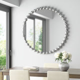 Marlowe 27" Medium Decorative Round Wall Mirror with Beaded Metal Frame