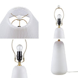 Veluna Textured Ceramic Table Lamp with Fluted Fabric Shade