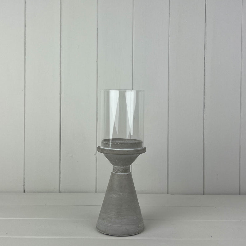 Concrete Candle Holder With Glass Shade