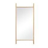 71" Natural Solid Wood Full Length Leaning Mirror