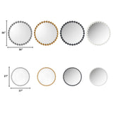 Marlowe 27" Medium Decorative Round Wall Mirror with Beaded Metal Frame