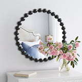 Marlowe 27" Medium Decorative Round Wall Mirror with Beaded Metal Frame