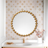 Marlowe 27" Medium Decorative Round Wall Mirror with Beaded Metal Frame