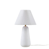 Veluna Textured Ceramic Table Lamp with Fluted Fabric Shade
