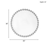 Marlowe 27" Medium Decorative Round Wall Mirror with Beaded Metal Frame