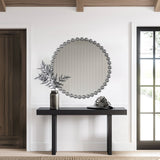 Marlowe 27" Medium Decorative Round Wall Mirror with Beaded Metal Frame