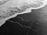 Wave Edge, Cracked Earth, Tide Meets Stone, Nature Contrast, Canvas Print, Abstract Ocean Art, Minimalist Wall Decor, Bathroom Artwork