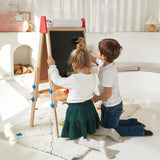 Chalkboard side of Tiny Land wooden kids art easel