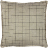 Linen Grid Check Cushion Stone