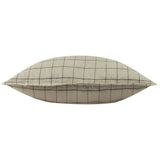 Linen Grid Check Cushion Stone