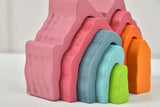 Set of colorful foam blocks on a white background