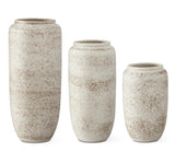 Cream & Taupe Textured Ceramic Vase - Choose Size