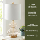 Ellipse Curved Gourd Glass Table Lamp Set