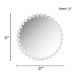 Marlowe 27" Medium Decorative Round Wall Mirror with Beaded Metal Frame