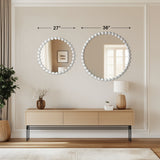 Marlowe 27" Medium Decorative Round Wall Mirror with Beaded Metal Frame