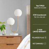Zusa Metal 2-Light Globe Table Lamp