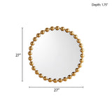 Marlowe 27" Medium Decorative Round Wall Mirror with Beaded Metal Frame
