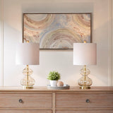Ellipse Curved Gourd Glass Table Lamp Set