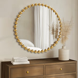 Marlowe 27" Medium Decorative Round Wall Mirror with Beaded Metal Frame