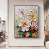 Hand Painted Abstract Blooming Flower Oil Painting 60X90cm 01