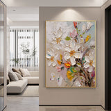 Hand Painted Abstract Blooming Flower Oil Painting