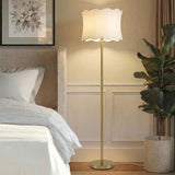 Vesta Dimmable Floor Lamp with Fabric Scalloped Shade