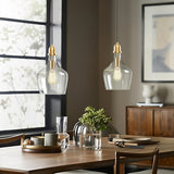 Auburn Bell Shaped Hanging Glass Pendant Light