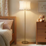 Vesta Dimmable Floor Lamp with Fabric Scalloped Shade