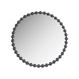 Marlowe 27" Medium Decorative Round Wall Mirror with Beaded Metal Frame