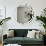 Madison Park Signature 36" Large Decorative Round Wall Mirror with Beaded Metal Frame