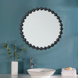 Marlowe 27" Medium Decorative Round Wall Mirror with Beaded Metal Frame