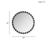 Marlowe 27" Medium Decorative Round Wall Mirror with Beaded Metal Frame