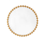 Marlowe 27" Medium Decorative Round Wall Mirror with Beaded Metal Frame