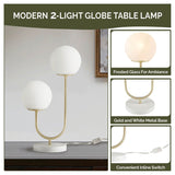 Zusa Metal 2-Light Globe Table Lamp