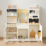 Play kitchen set with all doors open