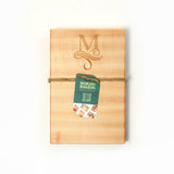 monogrammed cutting board with single initial, maple wood