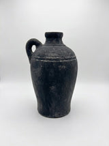 12" Weathered Charcoal Terracotta Vase with Handle