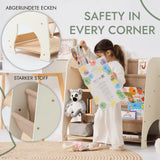 Wooden Montessori Shelves for Toddler 2in1: Bookshelf & Toy Shelving